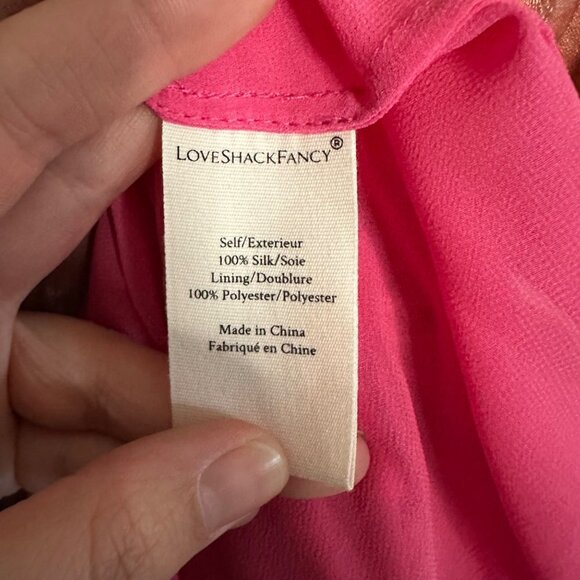 LoveShackFancy Moxie Mini Dress Watercolor Pink Silk Size 2 - Picture 7 of 7